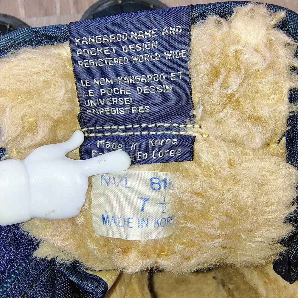 Vtg Kangaroo Waterproof Sherpa Lined Steel Shank‎ Snow Boots Zip Pocket Size 7.5